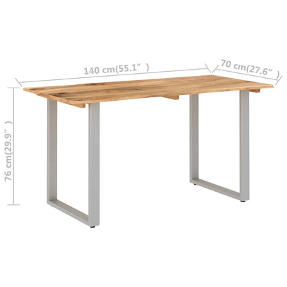 Dining Table 140x70x76 cm Solid Acacia Wood - OLBRIT