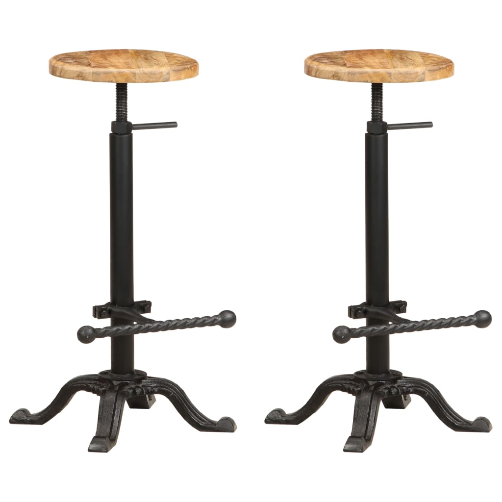 Bar Chairs 2 pcs Solid Mango Wood - OLBRIT