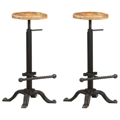 Bar Chairs 2 pcs Solid Mango Wood - OLBRIT