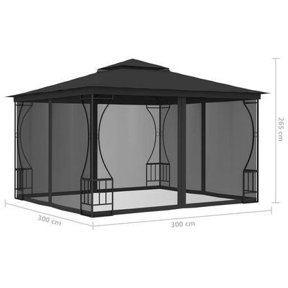 Gazebo with Nets 300x300x265 cm - OLBRIT