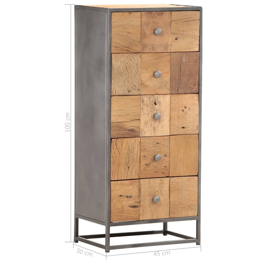 Drawer Cabinet 45x30x100 cm Solid  Reclaimed Wood - OLBRIT