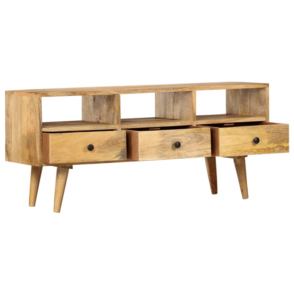 TV Cabinet 110x36x50 cm Solid Mango Wood - OLBRIT