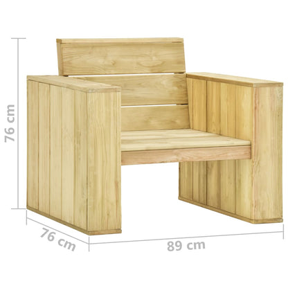 Garden Chair 89x76x76 cm Impregnated Pinewood - OLBRIT