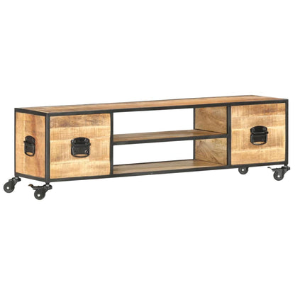TV Cabinet 130x30x39 cm Solid Mango Wood - OLBRIT