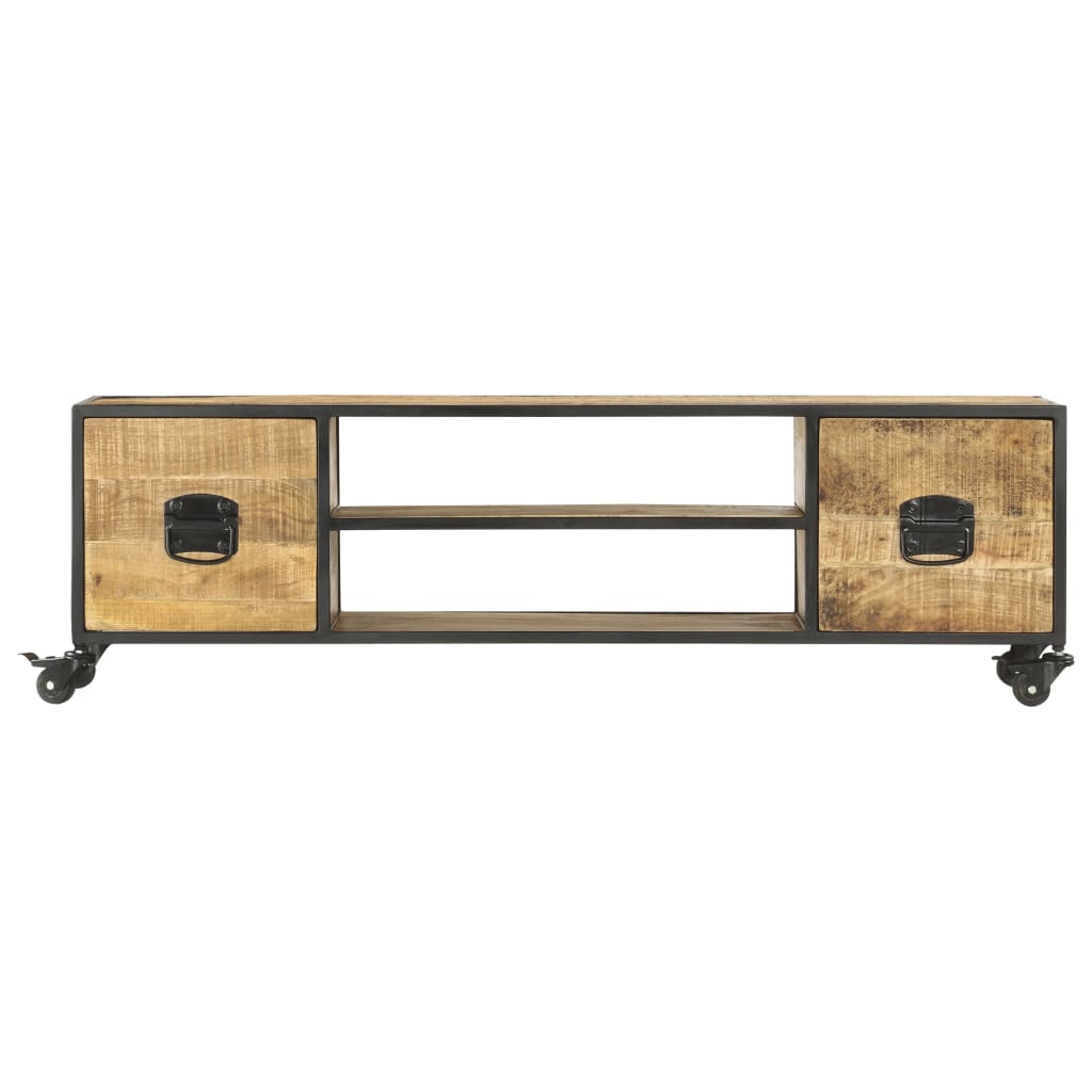 TV Cabinet 130x30x39 cm Solid Mango Wood - OLBRIT