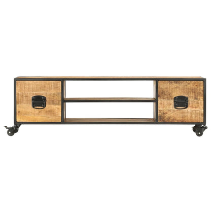 TV Cabinet 130x30x39 cm Solid Mango Wood - OLBRIT