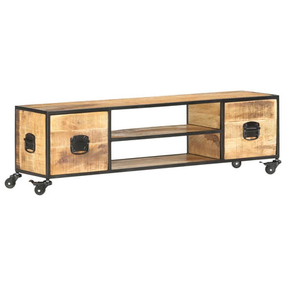 TV Cabinet 130x30x39 cm Solid Mango Wood - OLBRIT