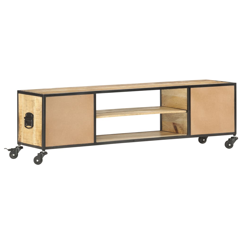 TV Cabinet 130x30x39 cm Solid Mango Wood - OLBRIT