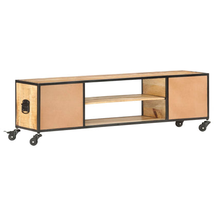 TV Cabinet 130x30x39 cm Solid Mango Wood - OLBRIT