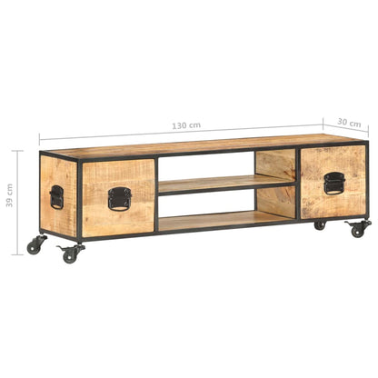 TV Cabinet 130x30x39 cm Solid Mango Wood - OLBRIT