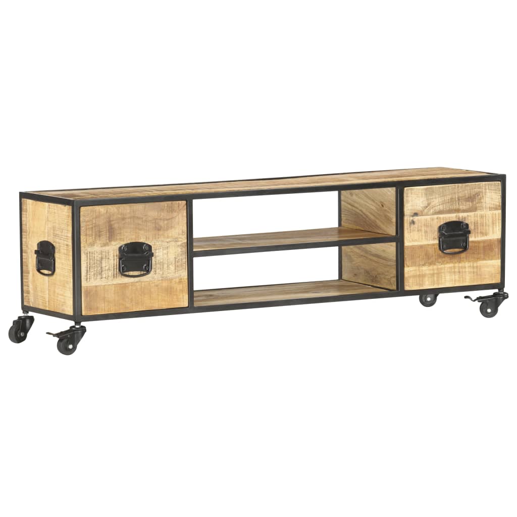 TV Cabinet 130x30x39 cm Solid Mango Wood - OLBRIT
