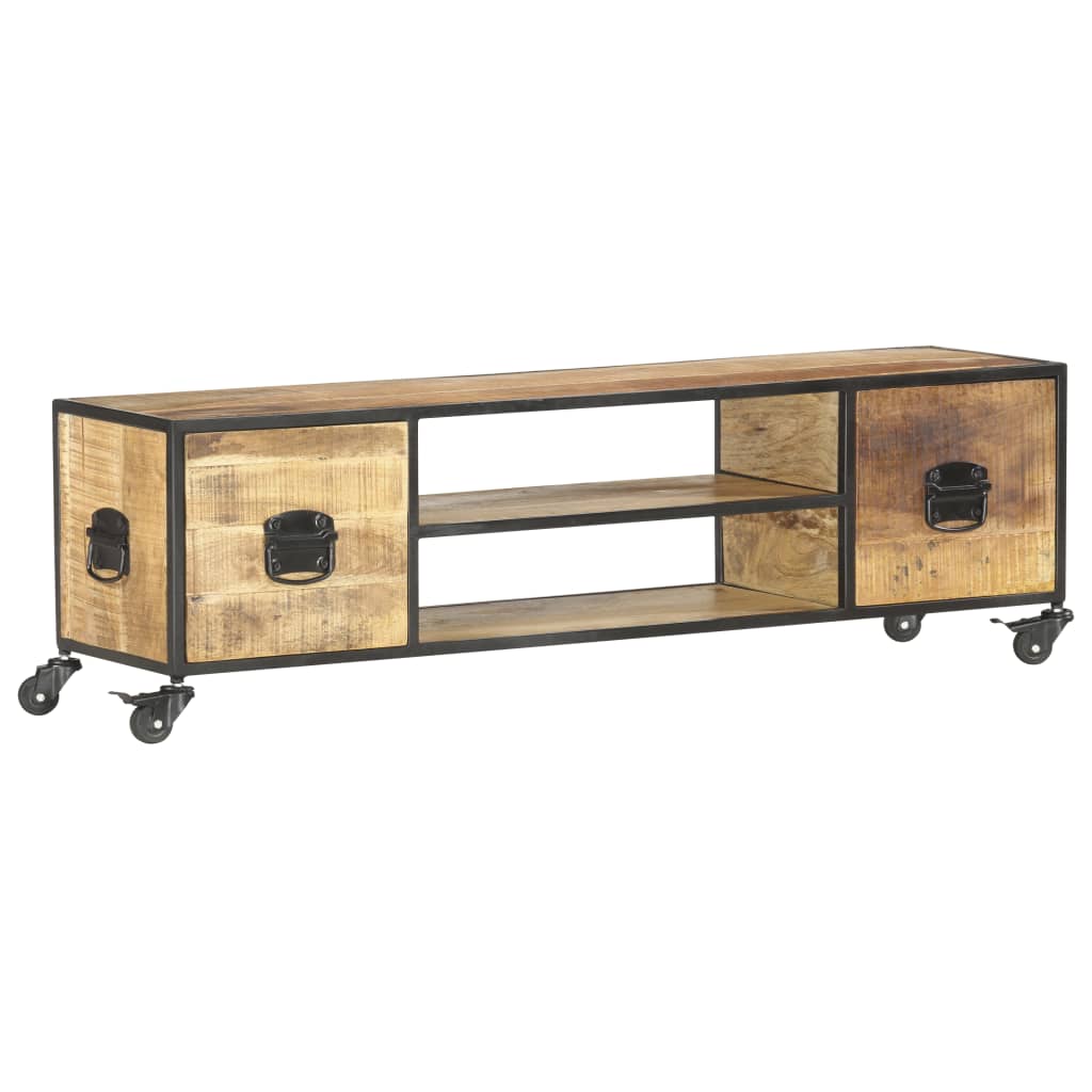 TV Cabinet 130x30x39 cm Solid Mango Wood - OLBRIT