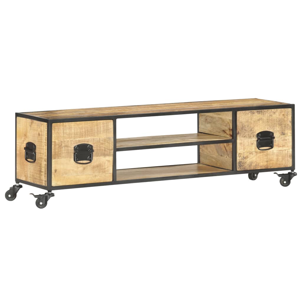 TV Cabinet 130x30x39 cm Solid Mango Wood - OLBRIT