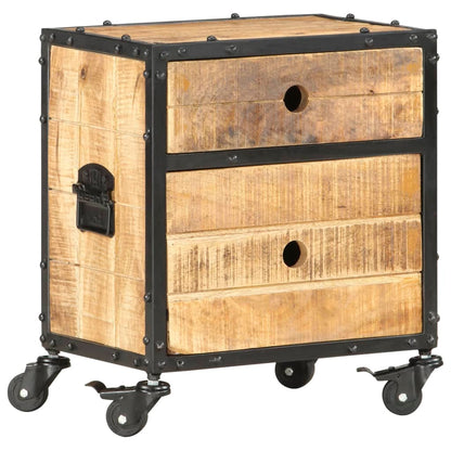Bedside Cabinet 40x30x50 cm Rough Mango Wood - OLBRIT