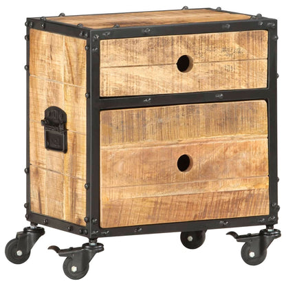 Bedside Cabinet 40x30x50 cm Rough Mango Wood - OLBRIT