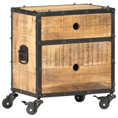 Bedside Cabinet 40x30x50 cm Rough Mango Wood - OLBRIT