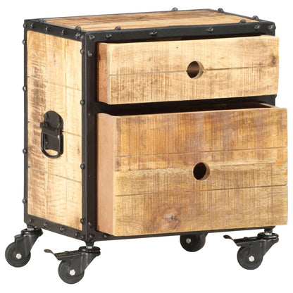 Bedside Cabinet 40x30x50 cm Rough Mango Wood - OLBRIT