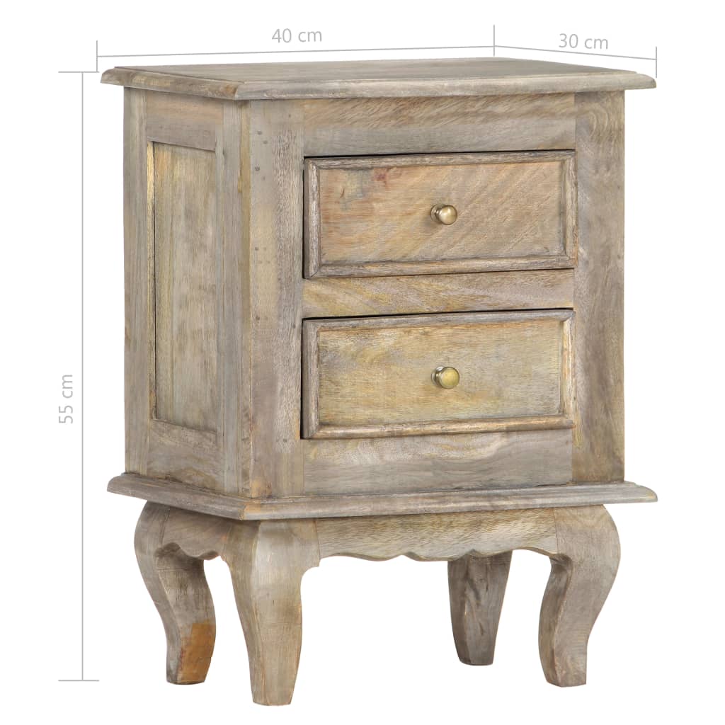 vidaXL Bedside Cabinet 40x30x55 cm Solid Mango Wood - OLBRIT