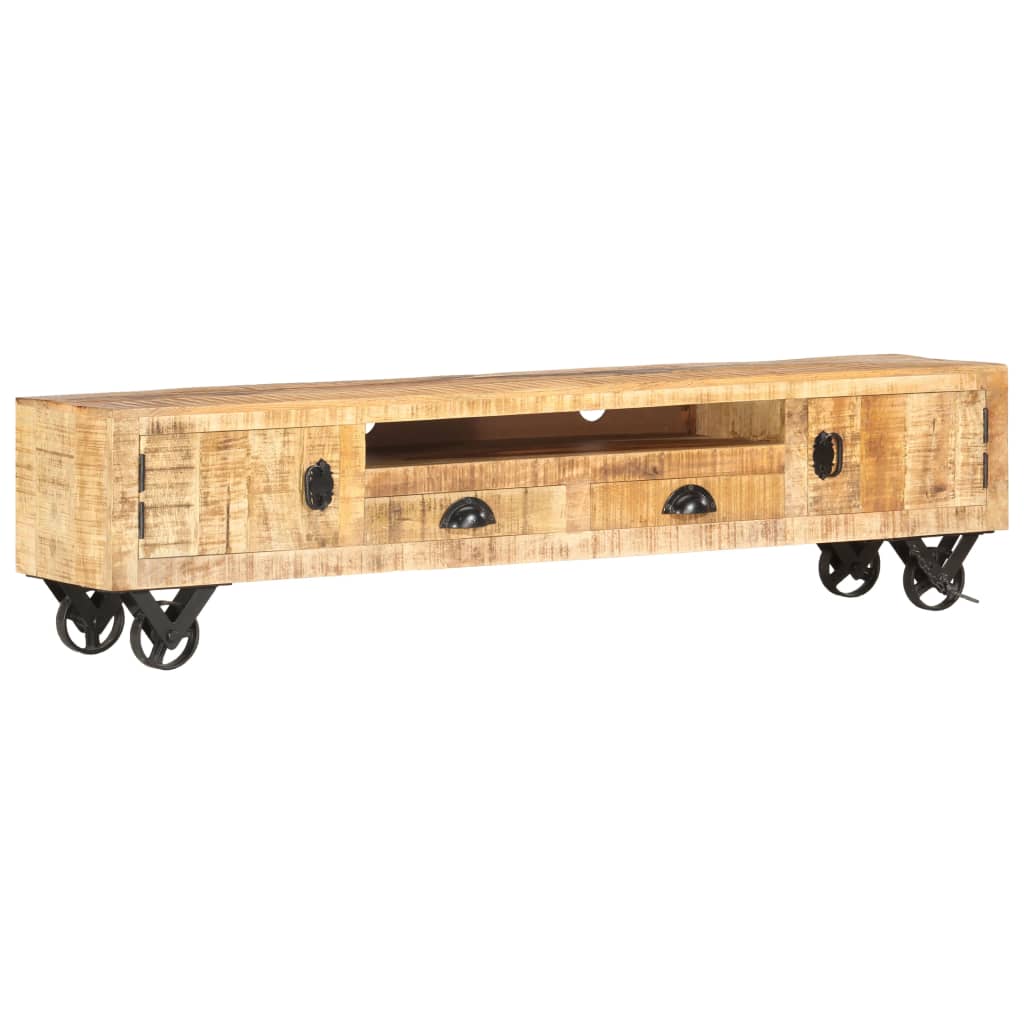 TV Cabinet 150x30x37 cm Solid Mango Wood - OLBRIT