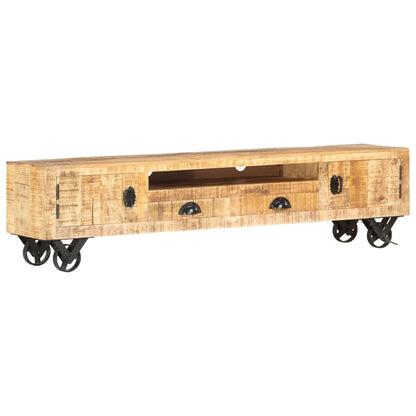 TV Cabinet 150x30x37 cm Solid Mango Wood - OLBRIT