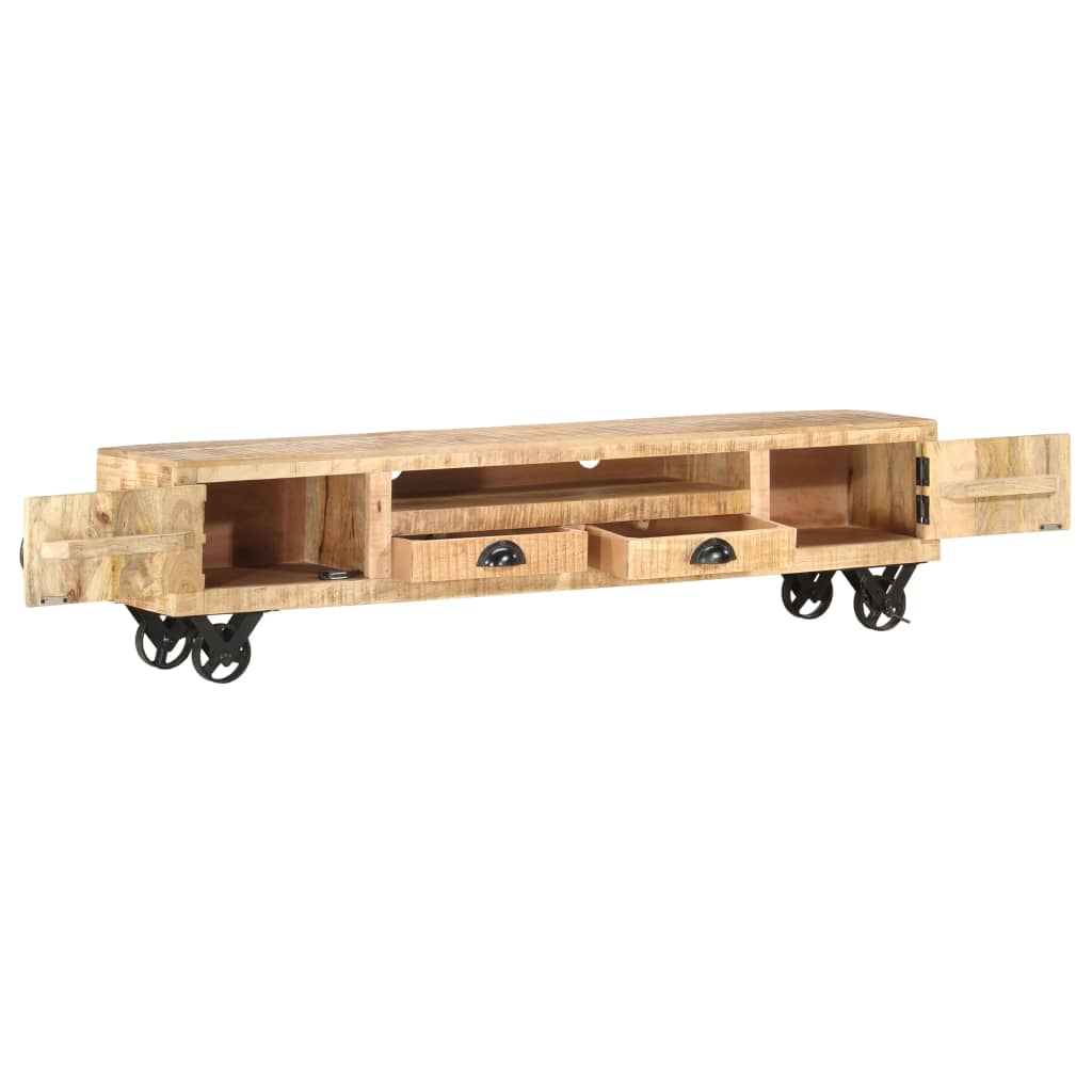 TV Cabinet 150x30x37 cm Solid Mango Wood - OLBRIT