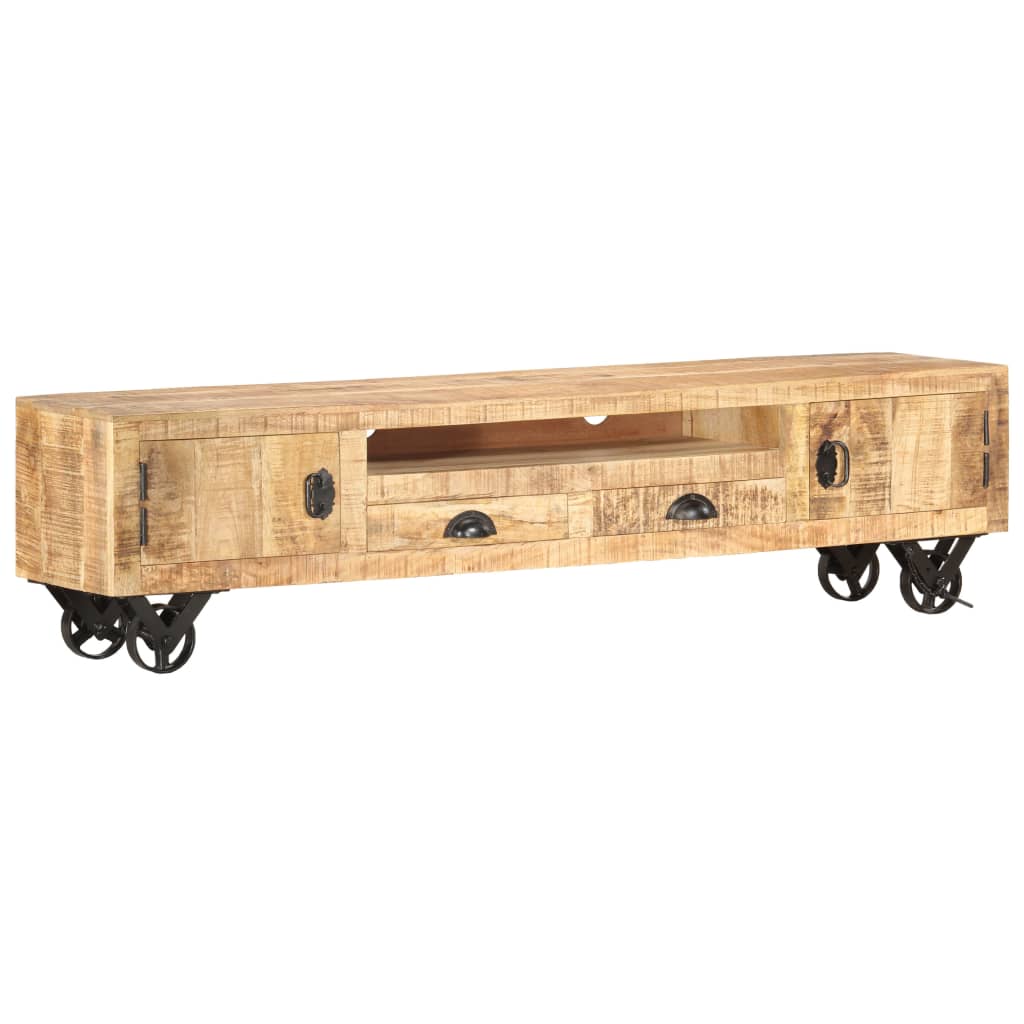 TV Cabinet 150x30x37 cm Solid Mango Wood - OLBRIT