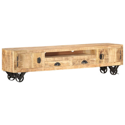 TV Cabinet 150x30x37 cm Solid Mango Wood - OLBRIT