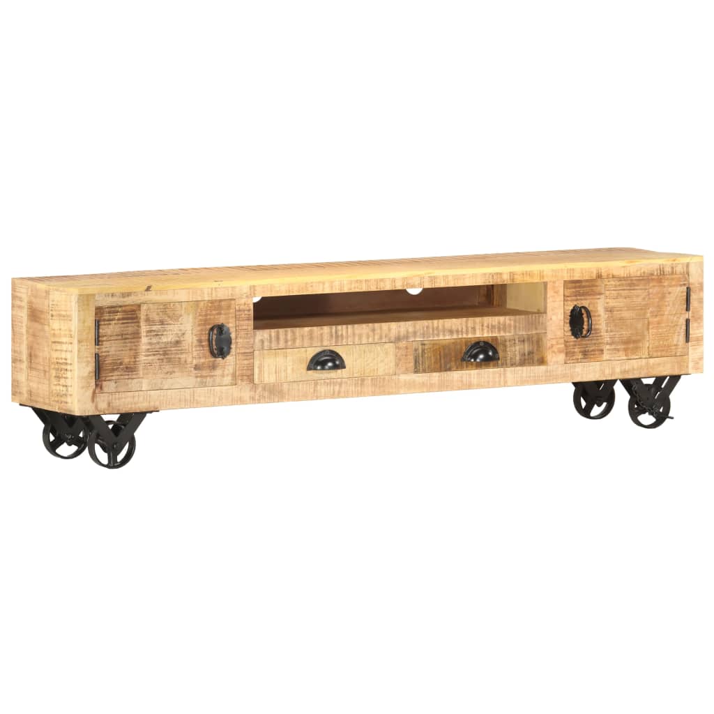 TV Cabinet 150x30x37 cm Solid Mango Wood - OLBRIT