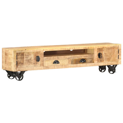 TV Cabinet 150x30x37 cm Solid Mango Wood - OLBRIT
