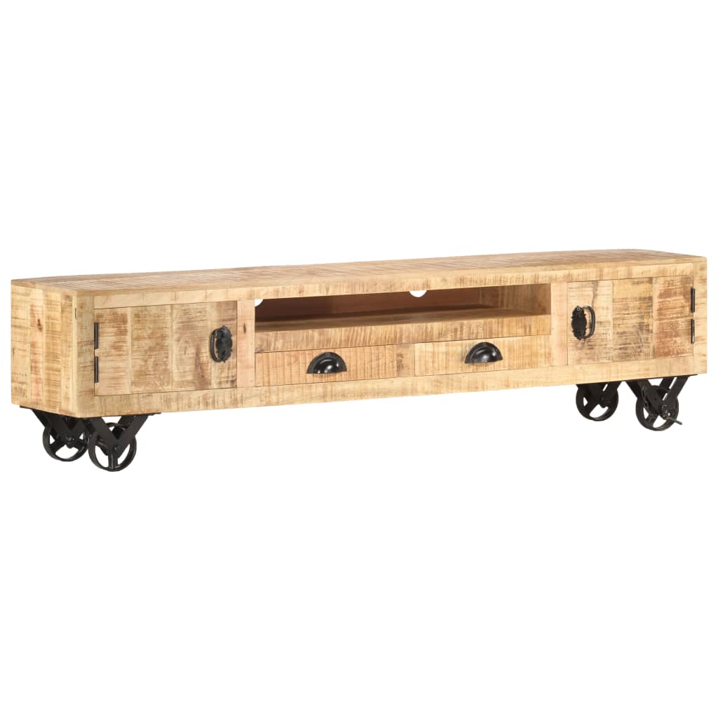TV Cabinet 150x30x37 cm Solid Mango Wood - OLBRIT