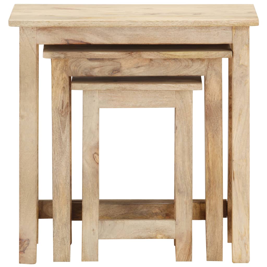 vidaXL Nesting Tables 3 pcs Solid Mango Wood - OLBRIT