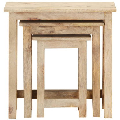 vidaXL Nesting Tables 3 pcs Solid Mango Wood - OLBRIT