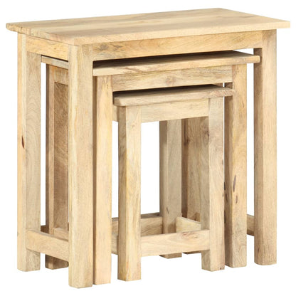 vidaXL Nesting Tables 3 pcs Solid Mango Wood - OLBRIT