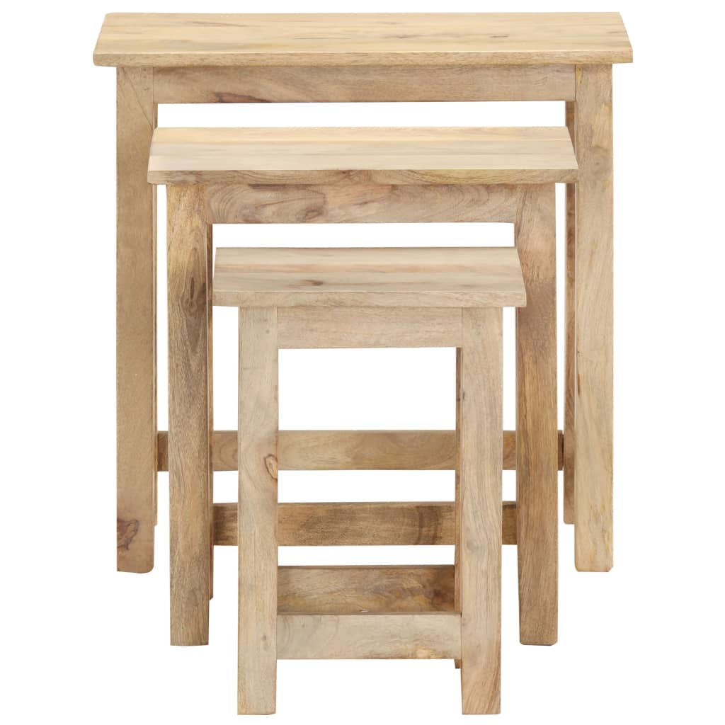 vidaXL Nesting Tables 3 pcs Solid Mango Wood - OLBRIT