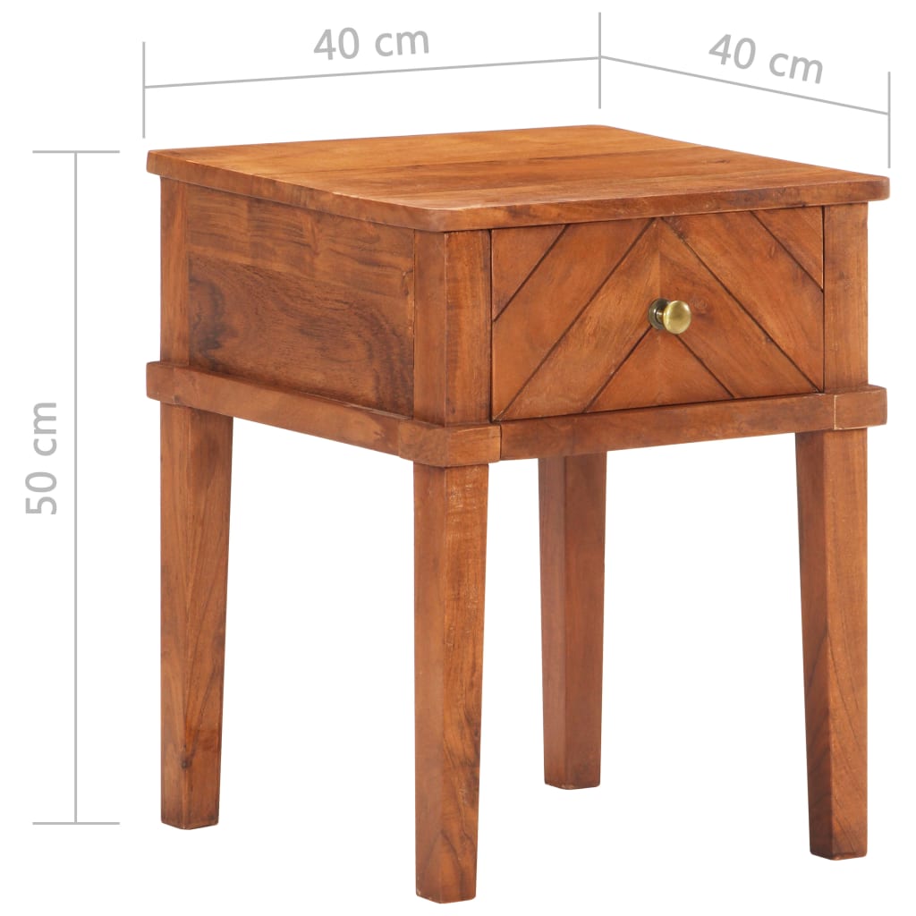 Bedside Cabinet 40x40x50 cm Solid Acacia Wood - OLBRIT