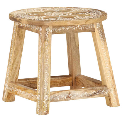 vidaXL Hand-painted Stool 38x38x35 cm Solid Mango Wood - OLBRIT