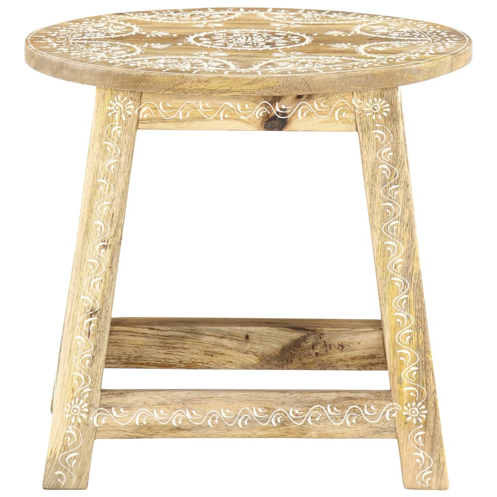 vidaXL Hand-painted Stool 38x38x35 cm Solid Mango Wood - OLBRIT