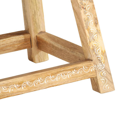vidaXL Hand-painted Stool 38x38x35 cm Solid Mango Wood - OLBRIT