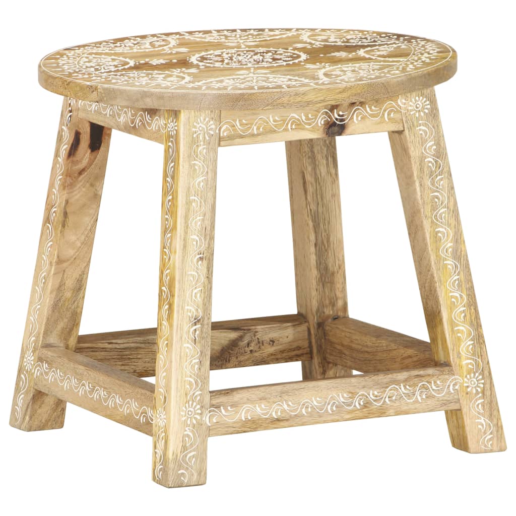 vidaXL Hand-painted Stool 38x38x35 cm Solid Mango Wood - OLBRIT