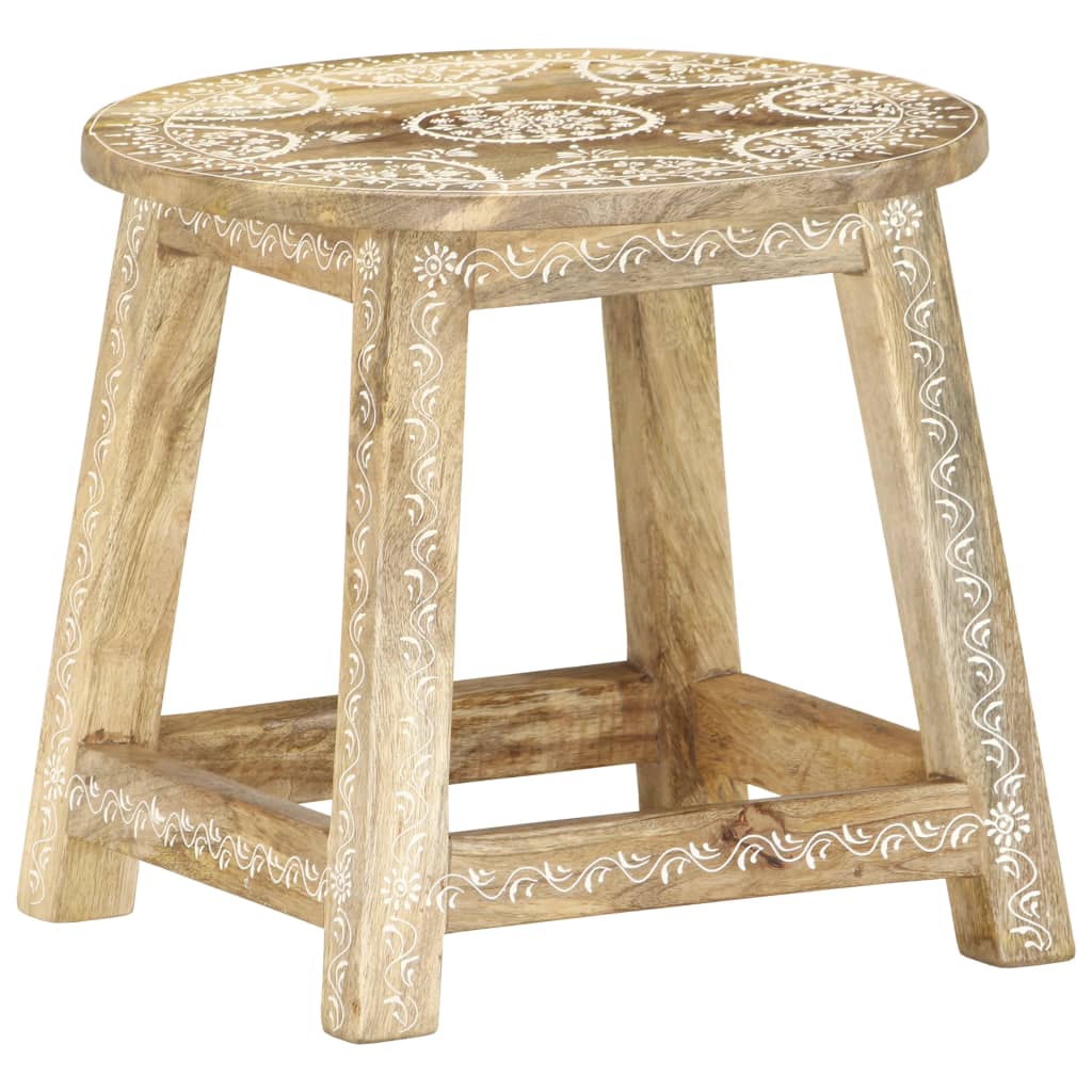 vidaXL Hand-painted Stool 38x38x35 cm Solid Mango Wood - OLBRIT