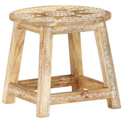 vidaXL Hand-painted Stool 38x38x35 cm Solid Mango Wood - OLBRIT