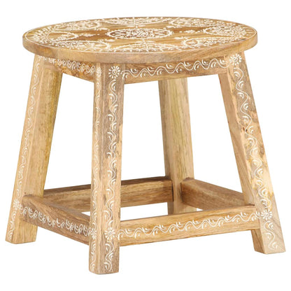 vidaXL Hand-painted Stool 38x38x35 cm Solid Mango Wood - OLBRIT