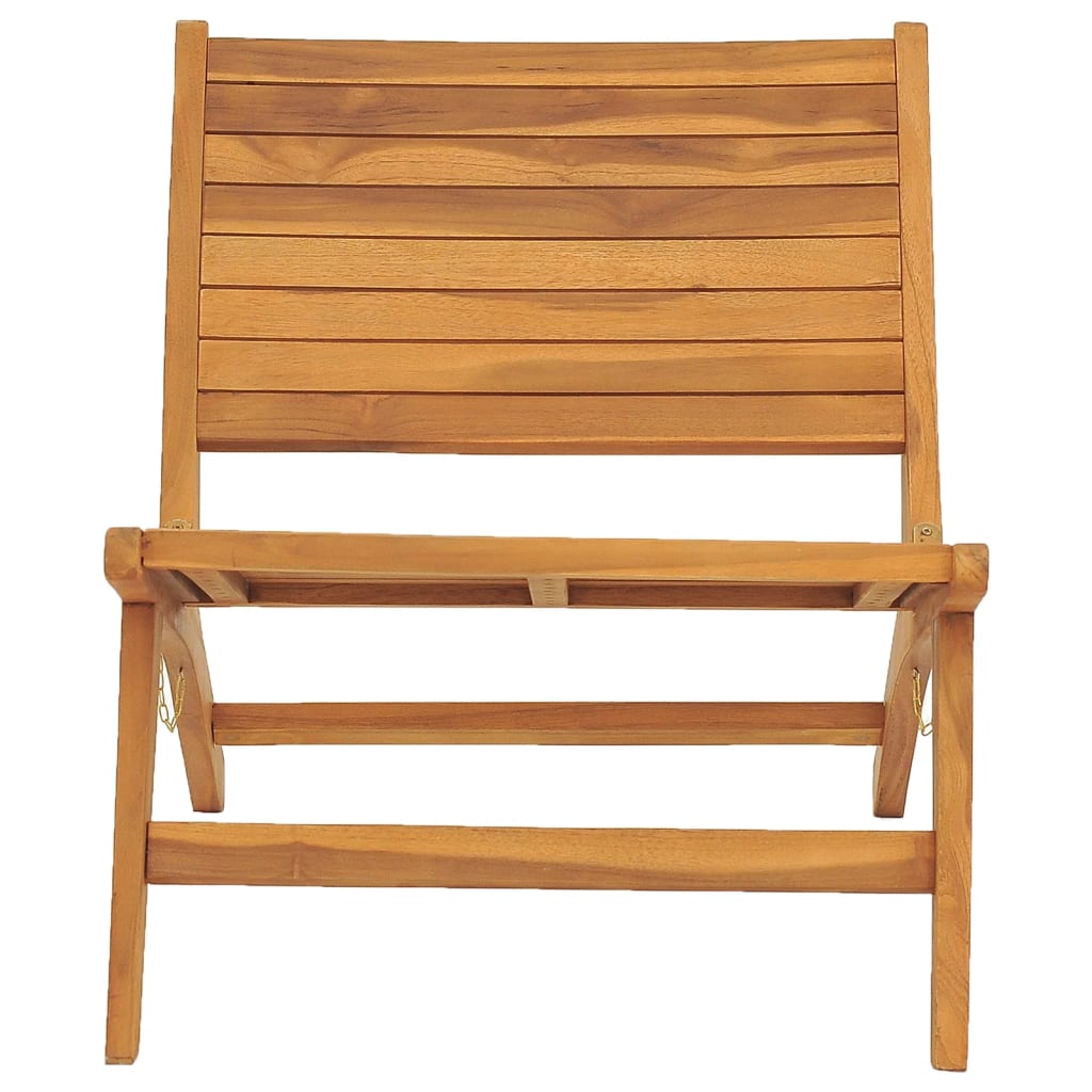 Garden Chair with Footrest Solid Teak Wood - OLBRIT