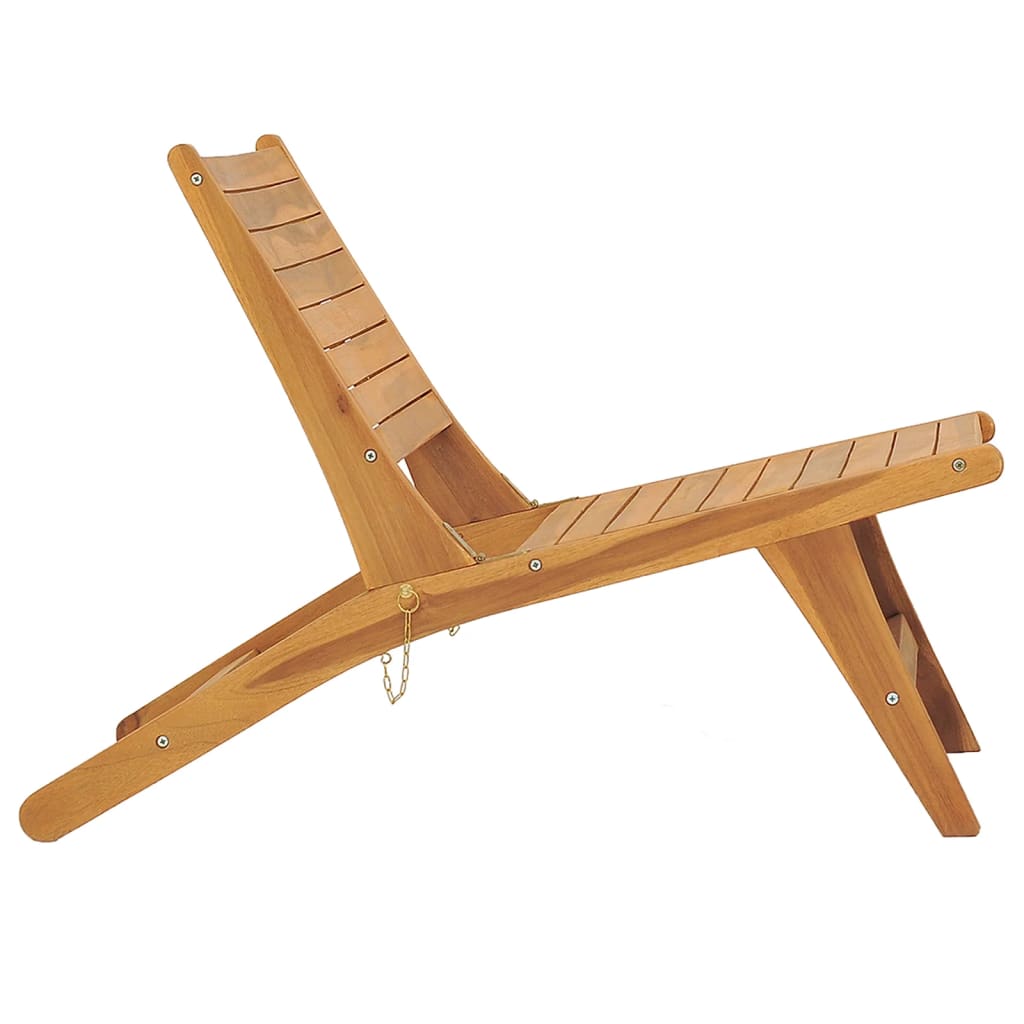 Garden Chair with Footrest Solid Teak Wood - OLBRIT