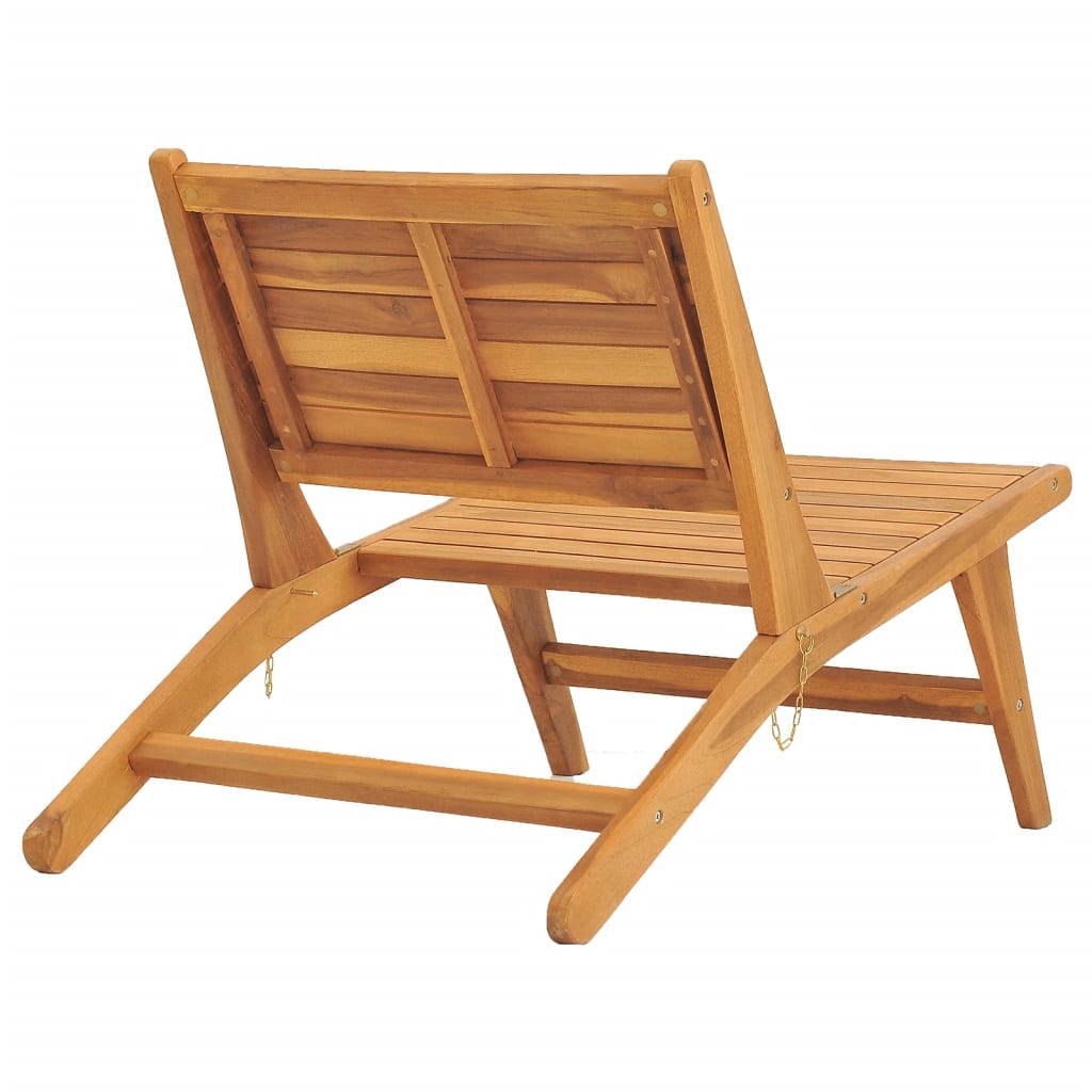 Garden Chair with Footrest Solid Teak Wood - OLBRIT
