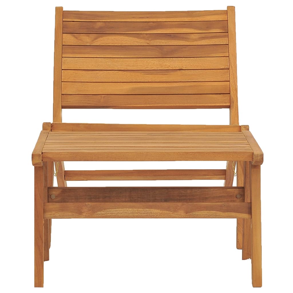 Garden Chair with Footrest Solid Teak Wood - OLBRIT