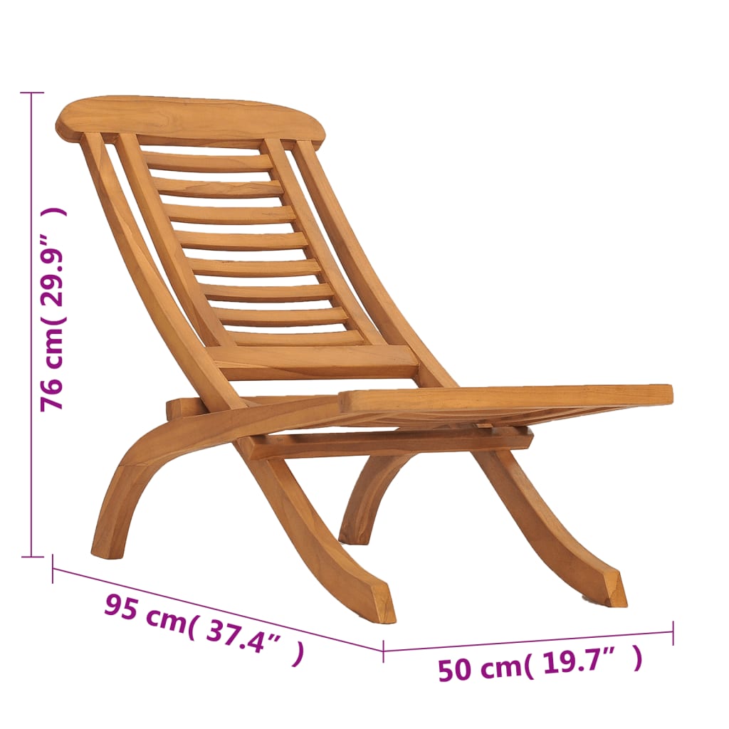 Folding Garden Chair Solid Teak Wood - OLBRIT