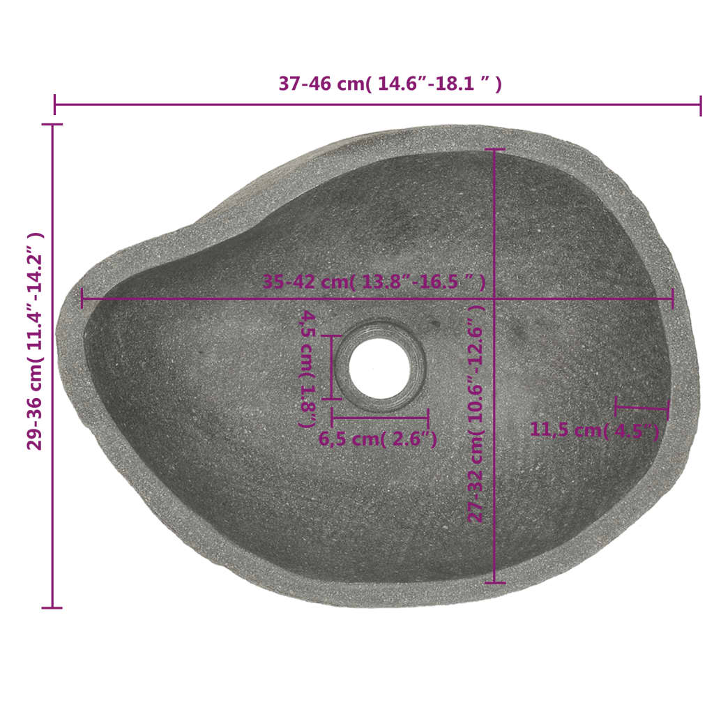 Basin River Stone Oval 37-46 cm - OLBRIT