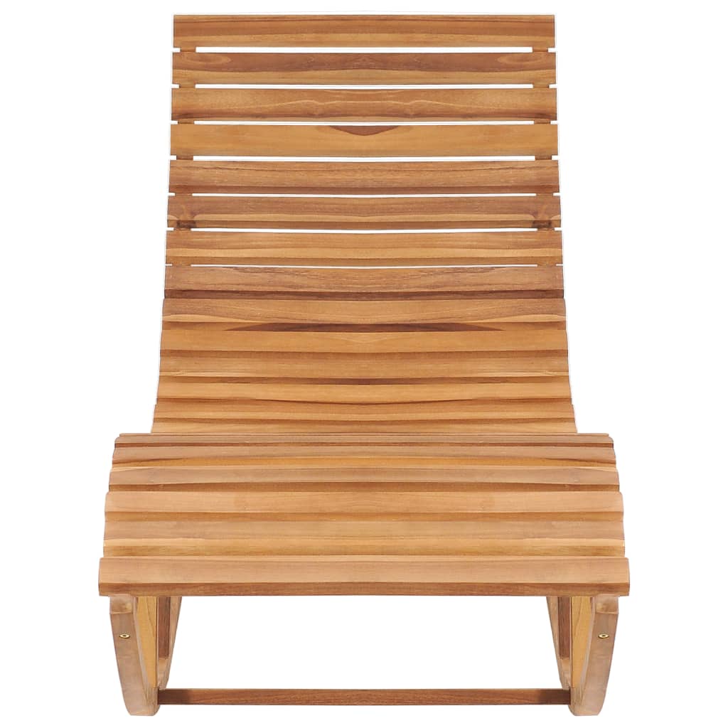 Rocking Sun Lounger Solid Teak Wood - OLBRIT
