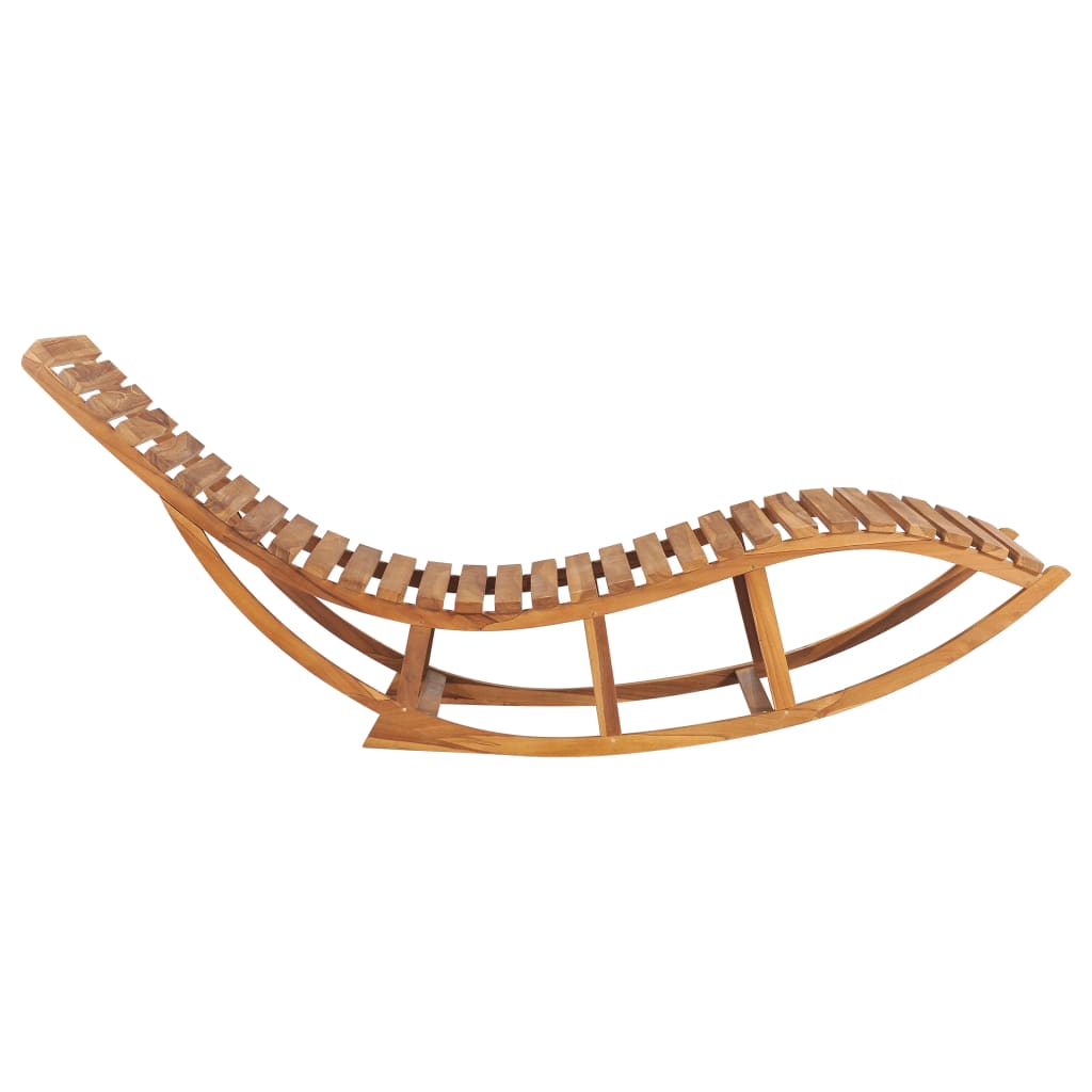 Rocking Sun Lounger Solid Teak Wood - OLBRIT